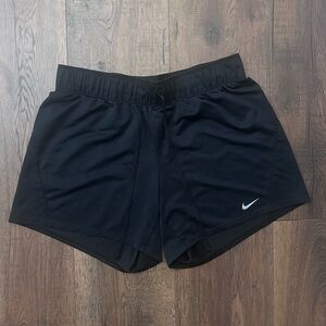 Nike Women's Black Running Shorts with White Swoosh
